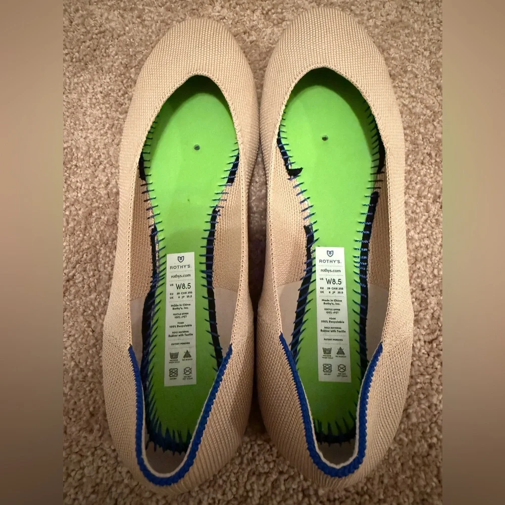 Rothy's Women's Beige Flats sz 8.5 - Picture 3 of 7